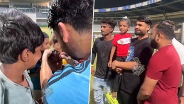 Rinku Singh Shows Heartwarming Gesture; Gives Young Fans Autographs, Clicks Selfies During KKR Camp in Mumbai Ahead of IPL 2024 (Watch Video)